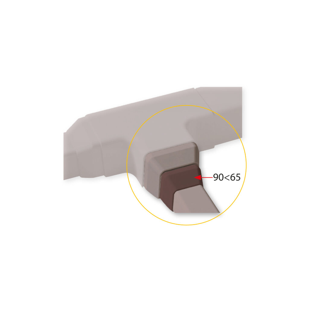 Reduzierung Abzweig für Installationskanal 125 x 90 braun