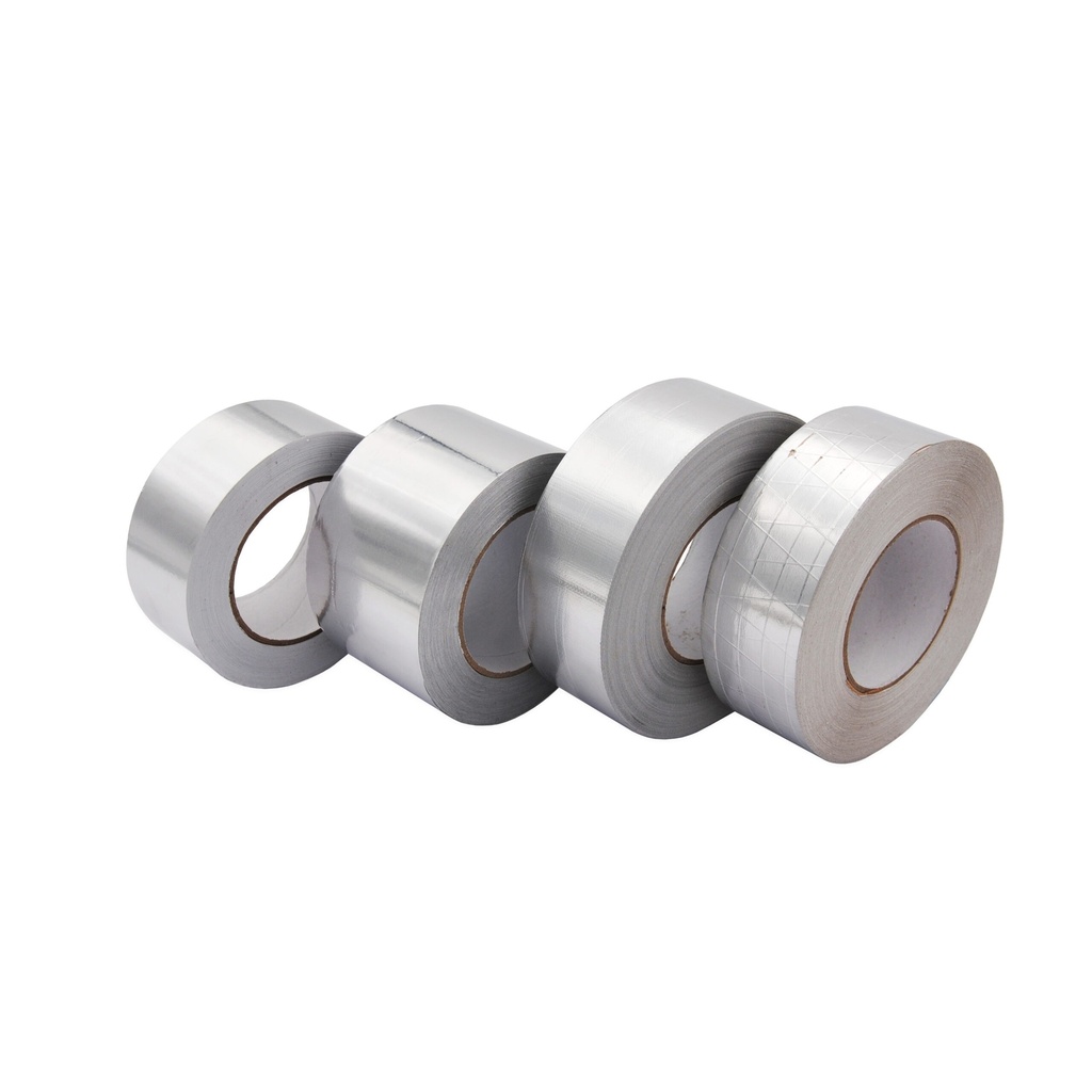 Band Aluminium Höhe 50 mm x 50 m x Stärke 140 µm mit selbstklebendem Gittergewebeträger