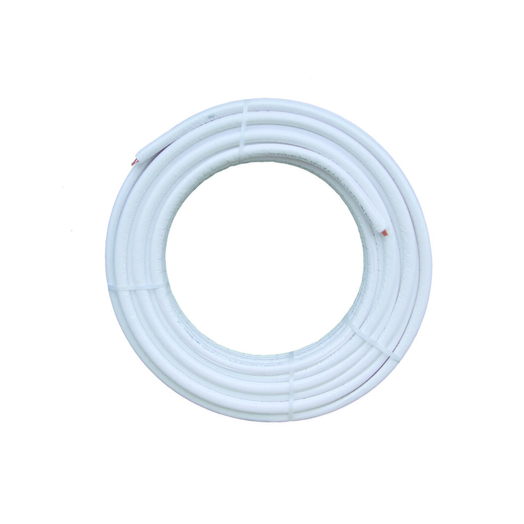 [CUL-0040] Kältemittelleitung Kupfer isoliert 3/8" Ring 50 m Wandstärke 1 mm Isolierung 6 mm